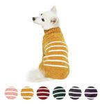 Blueberry Pet 2020 New Cozy Soft Chenille Classy Striped Dog Sweater in Mustard