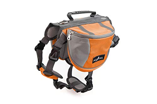 PETTAIL Hound Dog Saddlebags Hiking Gear Equipment Backpack Lightweight for Tactical Training, Travel (Medium, Orange)