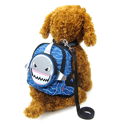 Alfie Pet - Oliga Backpack Harness with Leash Set - Color: Grey Shark, Size: Small