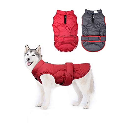 Vehomy Dog Down Coat Waterproof Windproof Reversible Dog Winter Coat