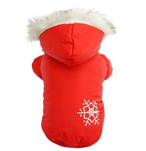 LOVEPET Reversible Small Dog Winter Coat Snowflake Jacket Removable