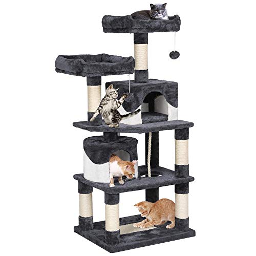 Yaheetech Cat Tree Condo with Scratching Board, Cozy Perches