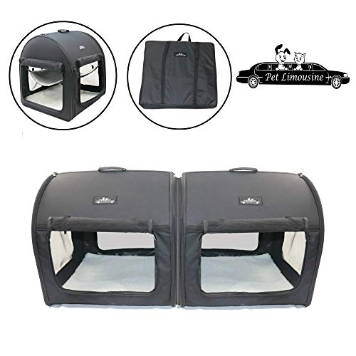 Pet Limousine Soft Dog Cat Crate The Portable 2-in-1 Double Travel Kennel Tube