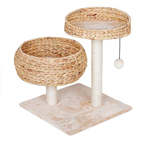 ZENY Cat Tree Hand-Made Paper Rope Natural Bowl Shaped Cat Towers