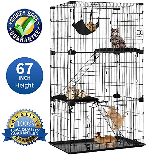 Large 3-Tier Cat Cage Pet Playpen Cat Crate Kennels 67" Height Kitten House