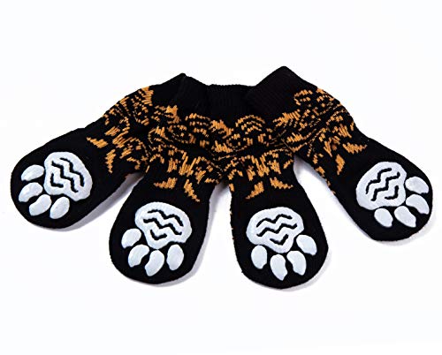 Harfkoko Pet Heroic Anti-Slip Knit Dog Socks&Cat Socks with Rubber Reinforcement