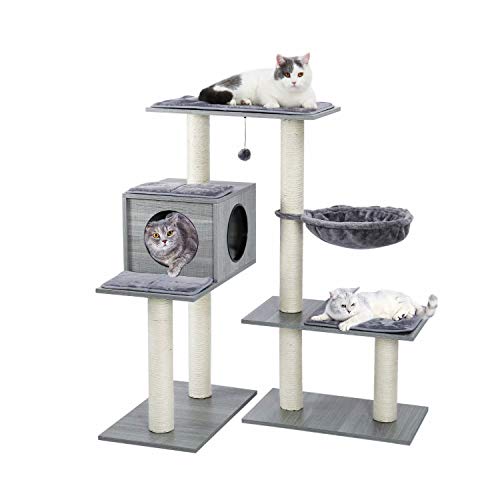 Made4Pets 43 Inches All-in-One Modern Cat Tree, Varied Styles Cat Tower
