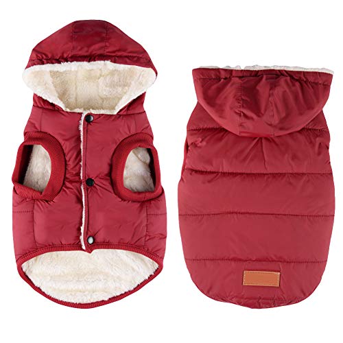 Dog Winter Coat Fleece Dog Hoodie Warm Dog Jacket Cold Weather Pet