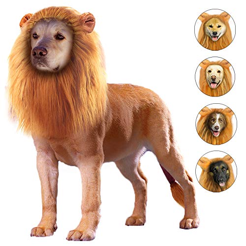 GALOPAR Lion Mane for Dogs Realistic Lion Wig Dog Lion Costume