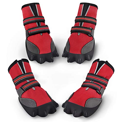 Petacc Dog Boots Waterproof Dog Shoes for Large Dogs Pet Boots