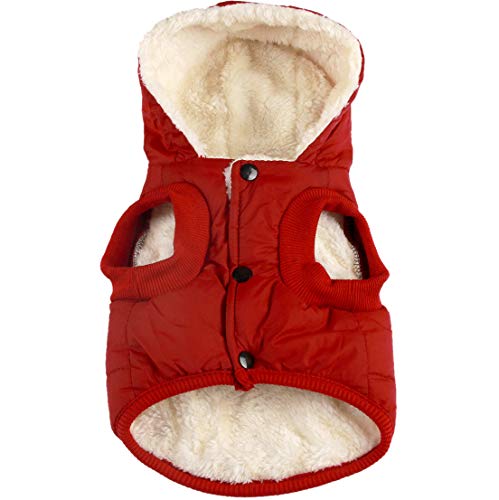 vecomfy Fleece and Cotton Lining Extra Warm Dog Hoodie in Winter