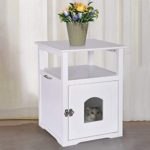 Unine Cat House Pet Side Table, Decorative Cats Litter Box Enclosure