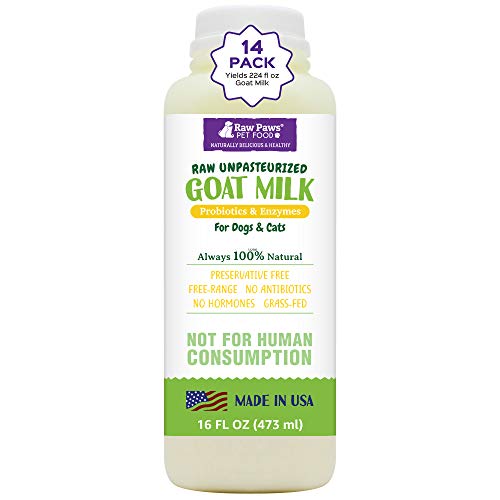 Raw Paws Pet Frozen Raw Goat Milk for Dogs & Cats, 16-oz/14 Pack