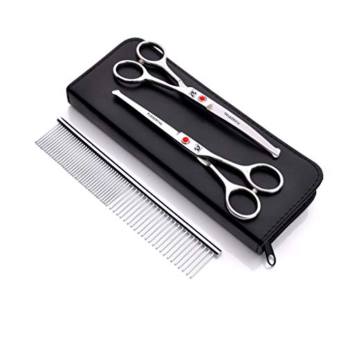 QVIVI 4.5 6.5 Inch Pet Grooming Scissors Round Tip Top Stainless Steel Safety