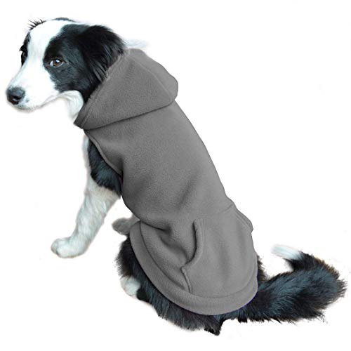 EXPAWLORER Fleece Dog Hoodies with Pocket, Cold Weather Spring Vest