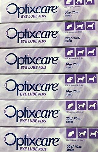 OptixCare Eye Lube Plus 6 Pack of Tubes of 20g for Dog Cat Horses,