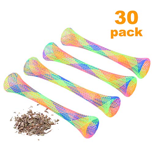 YUYUSO 30 Pack Cat Catnip Toys Spring Tube Toy Colorful Fun Pet ActionInteractive