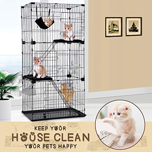 3-Tier Cat Cage Large Pet Playpen Wire Metal Kitten Crate Kennel