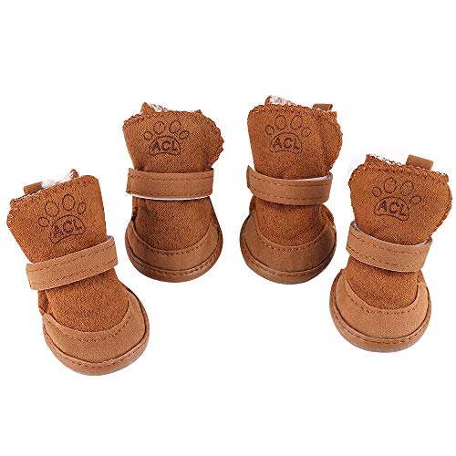 YILEGOU Dog Shoes Puppy Boots Snow Boots with Adjustable Straps Anti-Slip
