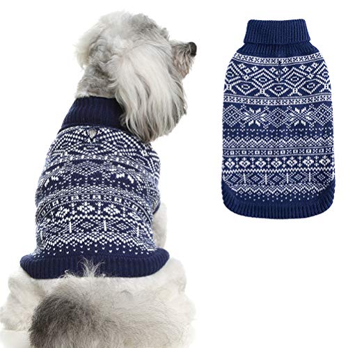 HOMIMP Dog Sweater Argyle - Warm Sweater Winter Clothes Puppy