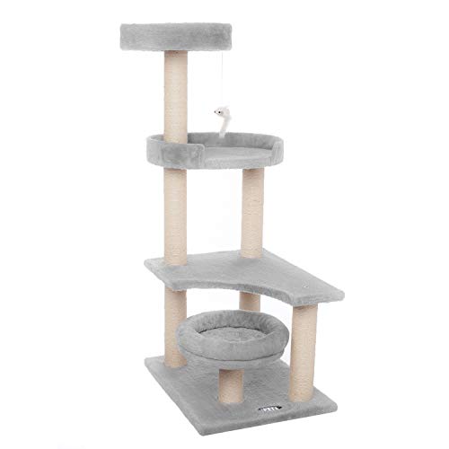 Ipet Home Cat Tree and Tower for Kittens, Plush Percher, Fully Wrapped Scratching