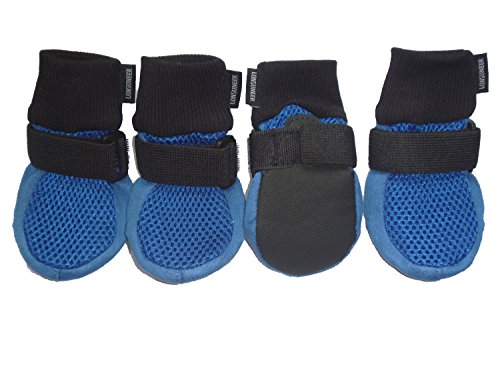 LONSUNEER Dog Boots Breathable and Protect Paws with Soft Nonslip Soles Blue