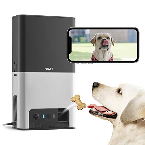 [New 2020] Petcube Bites 2 Wi-Fi Pet Camera with Treat Dispenser & Alexa Built-In, for Dogs & Cats. 1080P HD Video, 160° Full-Room View, 2-Way Audio, Sound/Motion Alerts, Night Vision, Pet Monitor