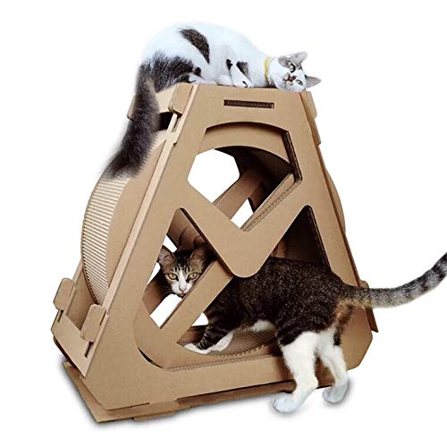 Kuso Cats Scratcher Cardboard with Box, Cat Scratching House