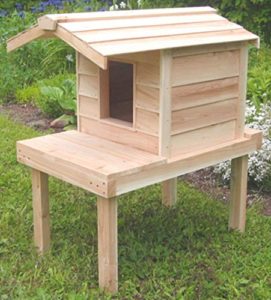 Outdoor Cat House with Lounging Deck and Extended Roof, Thermal-ply Insulation