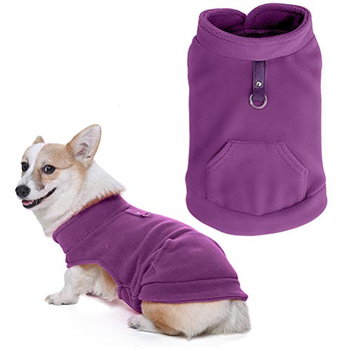 EXPAWLORER Dog Warm Fleece Vest Winter Jacket with Pocket Fluffy Coat Dogs