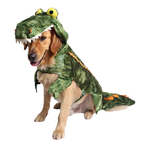 Coppthinktu Alligator Dog Costume Halloween Dog Crocodile Costume Hoodie