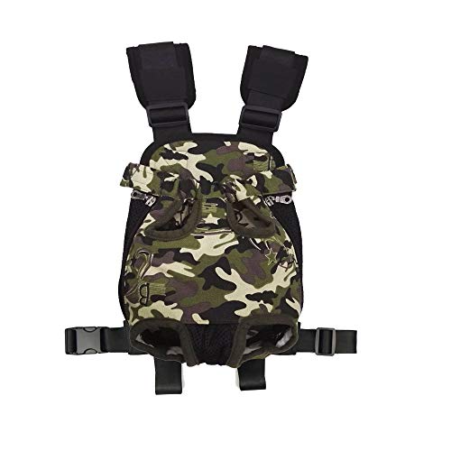 HANCIN Dog Backpack Carrier, Legs Out Front Pet Cat Dog Carrier Backpack with Wide Straps and Shoulder Pads, for Walking, Travel, Hiking, Camping (L, Upgraded Camo)