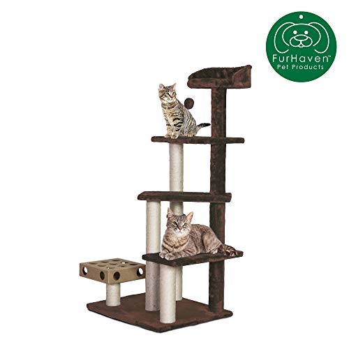 Furhaven Pet Cat Tree | Tiger Tough Cat Tree House Perch Entertainment Playground