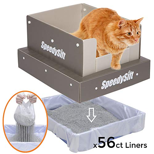 SpeedySift Cat Litter Box with Disposable Sifting Liners