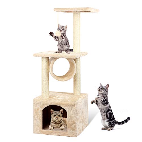 YOHOZ 42in Deluxe Multi-Level Cat Tree and Climbing Tower
