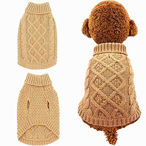 Mihachi Dog Sweater - Winter Coat Apparel Classic Cable Knit Clothes