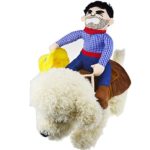 OLizee Pet Dog Halloween Cowboy Funny Costume Dog Riders Clothes