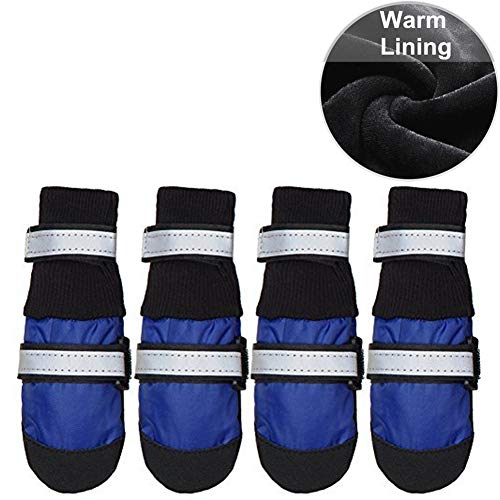 HiPaw Winter Snow Dog Boots Warm Lining Water-Resisitant Paw Protector for Medium Large Dog
