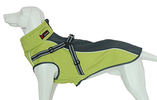 Xanday Dog Jacket with Harness,Windproof Dog Vest with Reflective Strips