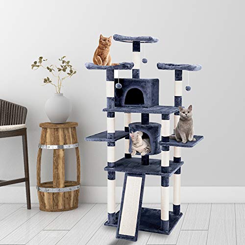 ScratchMe Cat Tree Tower with Hammock & Scratching Post