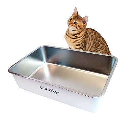 Ohmaker's OhmBox - Stainless Steel Cat Litter Box, Extra Large