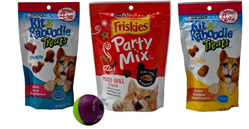 Kit & Kaboodle / Friskies Party Mix Treats for Cats 3 Flavor Variety Bundle