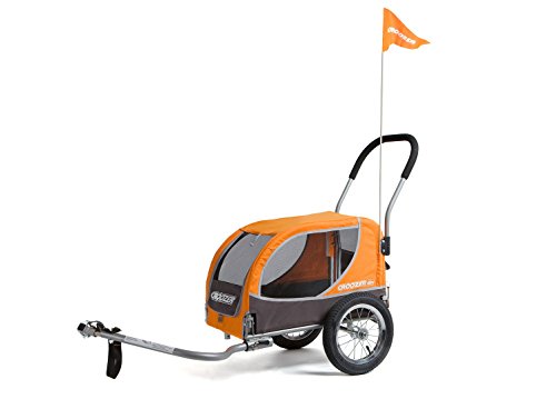 Croozer Premium Bike Trailer for Small Dogs, The Mini for Both Cycling and Strolling up to 45lb Dogs - Orange/Grey