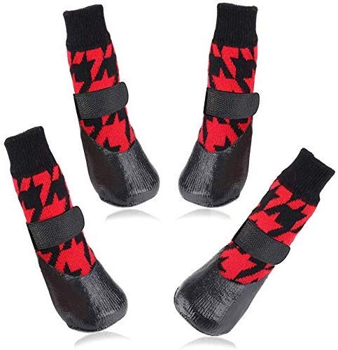 URBEST Dog Socks, Dog Shoes Anti Slip with Straps Traction Control
