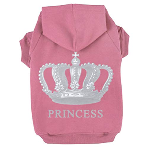 EXPAWLORER Princess Dog Cat Fleece Sweatershirt Hoodies Pink M
