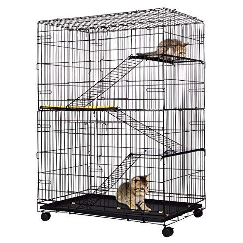 Giantex 4-Tier Cat Playpen Cat Cage with 3 Climbing Ladders & 3 Rest Benches