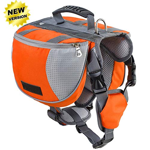Lifeunion Adjustable Service Dog Supply Backpack Saddle Bag for Camping Hiking Training (Orange£¬L)