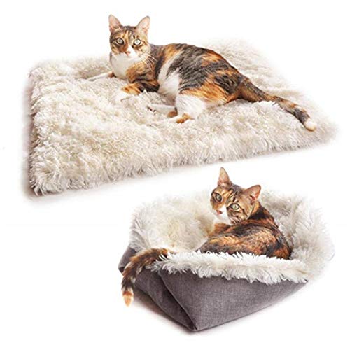lernmeem Pet Plush Mat Dual-use Blanket Dog Cat Bed Soft Nest Winter