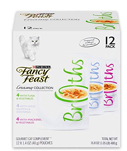 Purina Fancy Feast Wet Cat Food Complement Variety Pack, Broths Creamy