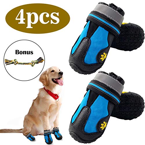 GABraden Dog Boots Waterproof Shoes for Large Dogs,Anti-Slip Sole Reflective